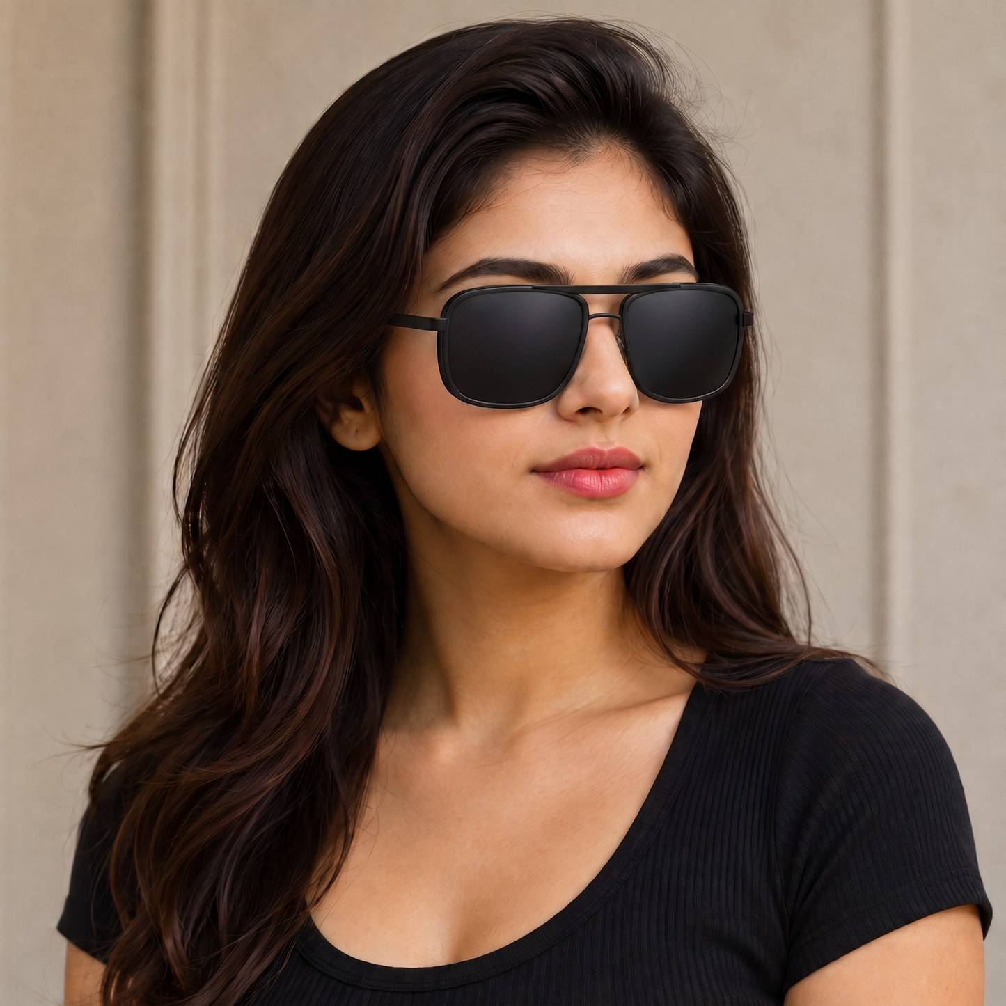Sunglasses For Men With Black Glass & Black Frame 4413 Square Sunglass By Sunglasses Deal