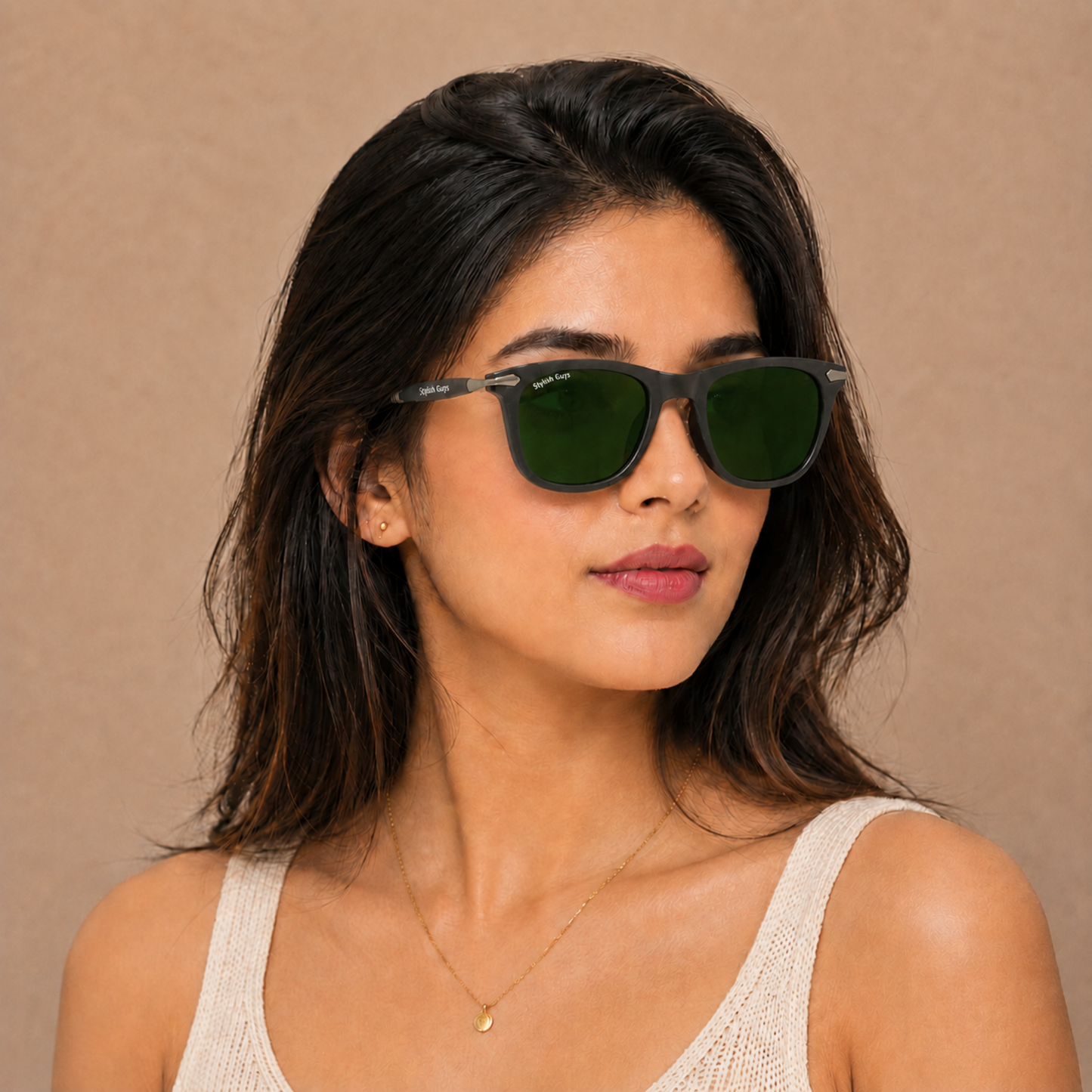 Sunglasses For Men With Green Glass & Black Frame 2148 Square Sunglass By Sunglasses Deal