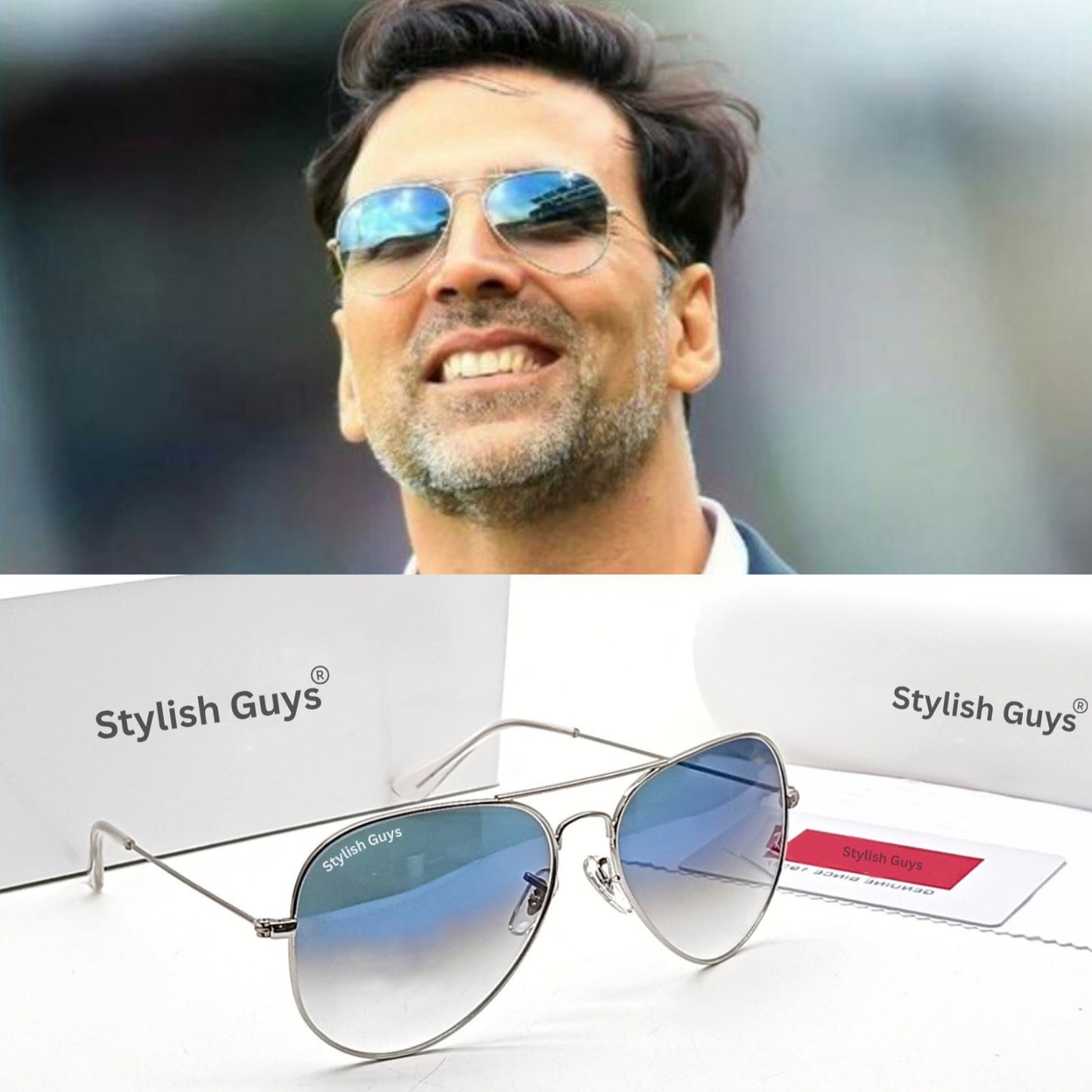 Sunglasses For Men With Blue Shade Glass & Silver Frame 3026 Aviator Sunglass By Sunglasses Deal