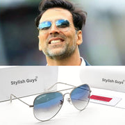 Sunglasses For Men With Blue Shade Glass & Silver Frame 3026 Aviator Sunglass By Sunglasses Deal