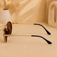 Sunglasses For Men With Brown Glass & Golden Frame 4612 Panto Round Sunglass By Sunglasses Deal
