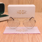 Sunglasses For Men With Clear Glass & Golden Frame 3517 Aviator Oval Sunglass By Sunglasses Deal