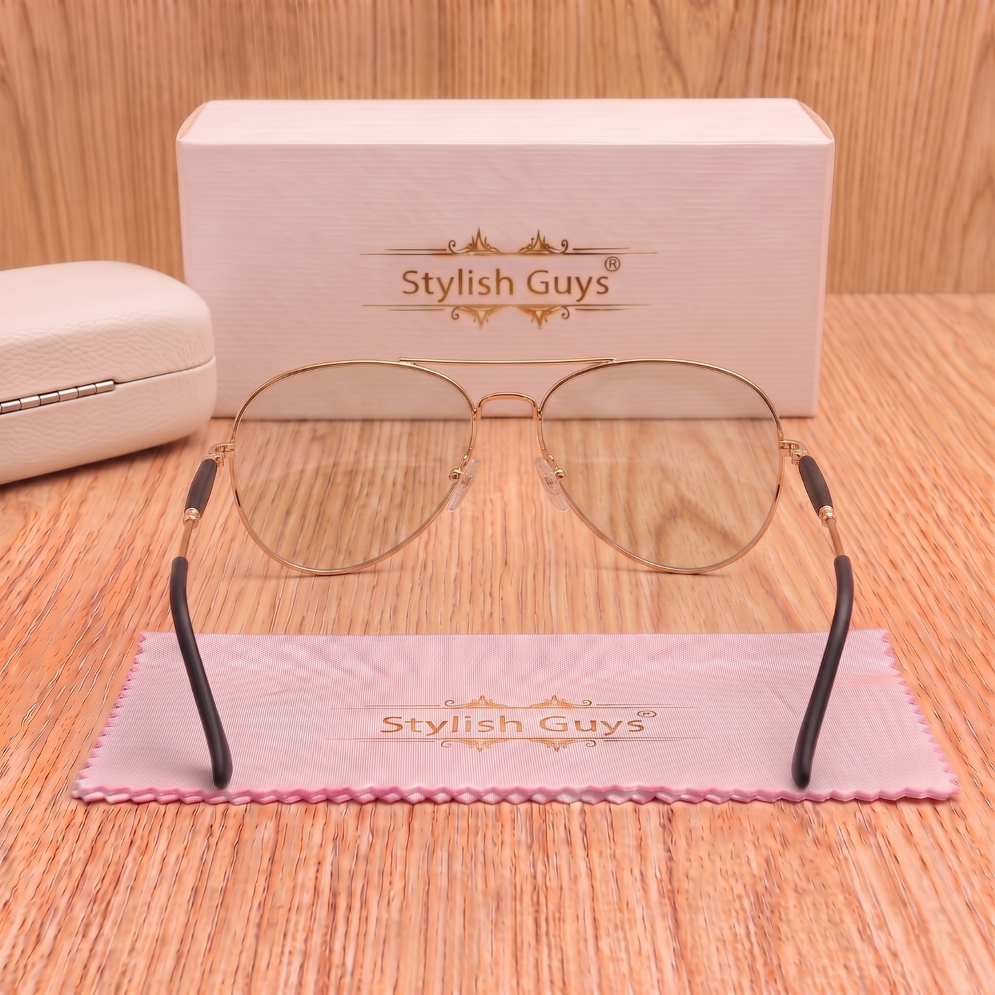 Sunglasses For Men With Clear Glass & Golden Frame 3517 Aviator Oval Sunglass By Sunglasses Deal