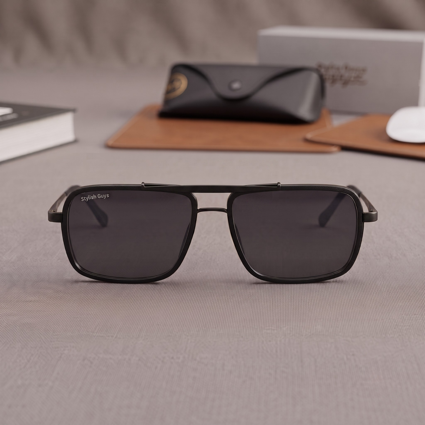 Sunglasses For Men With Black Glass & Black Frame 4413 Square Sunglass By Sunglasses Deal