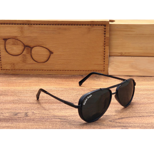 Top Trendy Hot New Stylish Attractive Black & Black 4414 Evergreen UV Protected Sunglasses For King's Men & Women