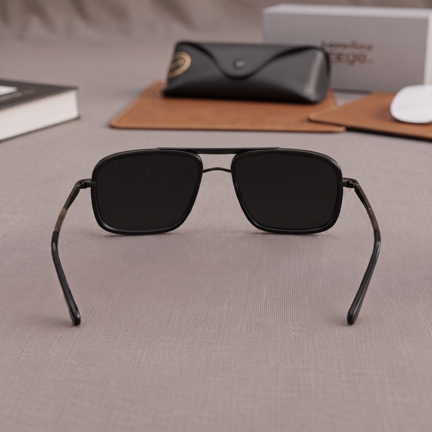 Sunglasses For Men With Black Glass & Black Frame 4413 Square Sunglass By Sunglasses Deal