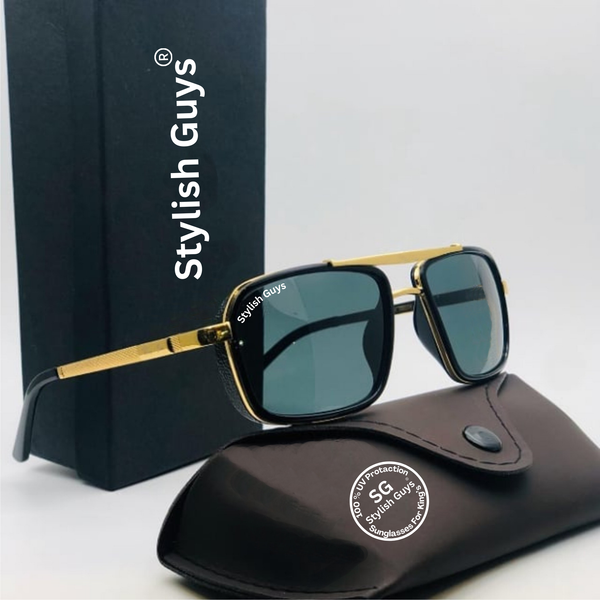 Top Trendy Hot New Stylish Attractive Black & Golden 4413 Evergreen UV Protected Sunglasses For King's Men & Women