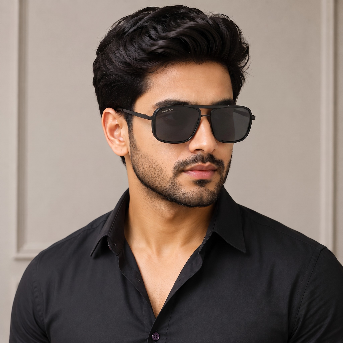 Sunglasses For Men With Black Glass & Black Frame 4413 Square Sunglass By Sunglasses Deal