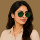 Sunglasses For Men With Green Glass & Golden Frame 4612 Panto Round Sunglass By Sunglasses Deal