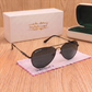 Sunglasses For Men With Black Glass & Black Frame 3517 Aviator Oval Sunglass By Sunglasses Deal