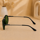 Sunglasses For Men With Green Glass & Black Frame 4612 Panto Round Sunglass By Sunglasses Deal