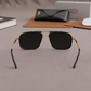 Sunglasses For Men With Black Glass & Golden Frame 4413 Square Sunglass By Sunglasses Deal