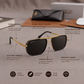 Sunglasses For Men With Black Glass & Golden Frame 4413 Square Sunglass By Sunglasses Deal