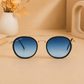 Sunglasses For Men With Blue Shade Glass & Golden Frame 4612 Panto Round Sunglass By Sunglasses Deal
