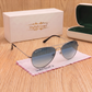 Sunglasses For Men With Blue Shade Glass & Silver Frame 3026 Aviator Sunglass By Sunglasses Deal
