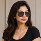 Sunglasses For Men With Black Glass & Golden Frame 4413 Square Sunglass By Sunglasses Deal