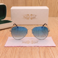 Sunglasses For Men With Blue Shade Glass & Silver Frame 3026 Aviator Sunglass By Sunglasses Deal