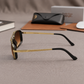 Sunglasses For Men With Brown Shade Glass & Golden Frame 4413 Square Sunglass By Sunglasses Deal