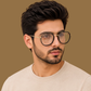 Sunglasses For Men With Clear Glass & Golden Frame 4612 Panto Round Sunglass By Sunglasses Deal