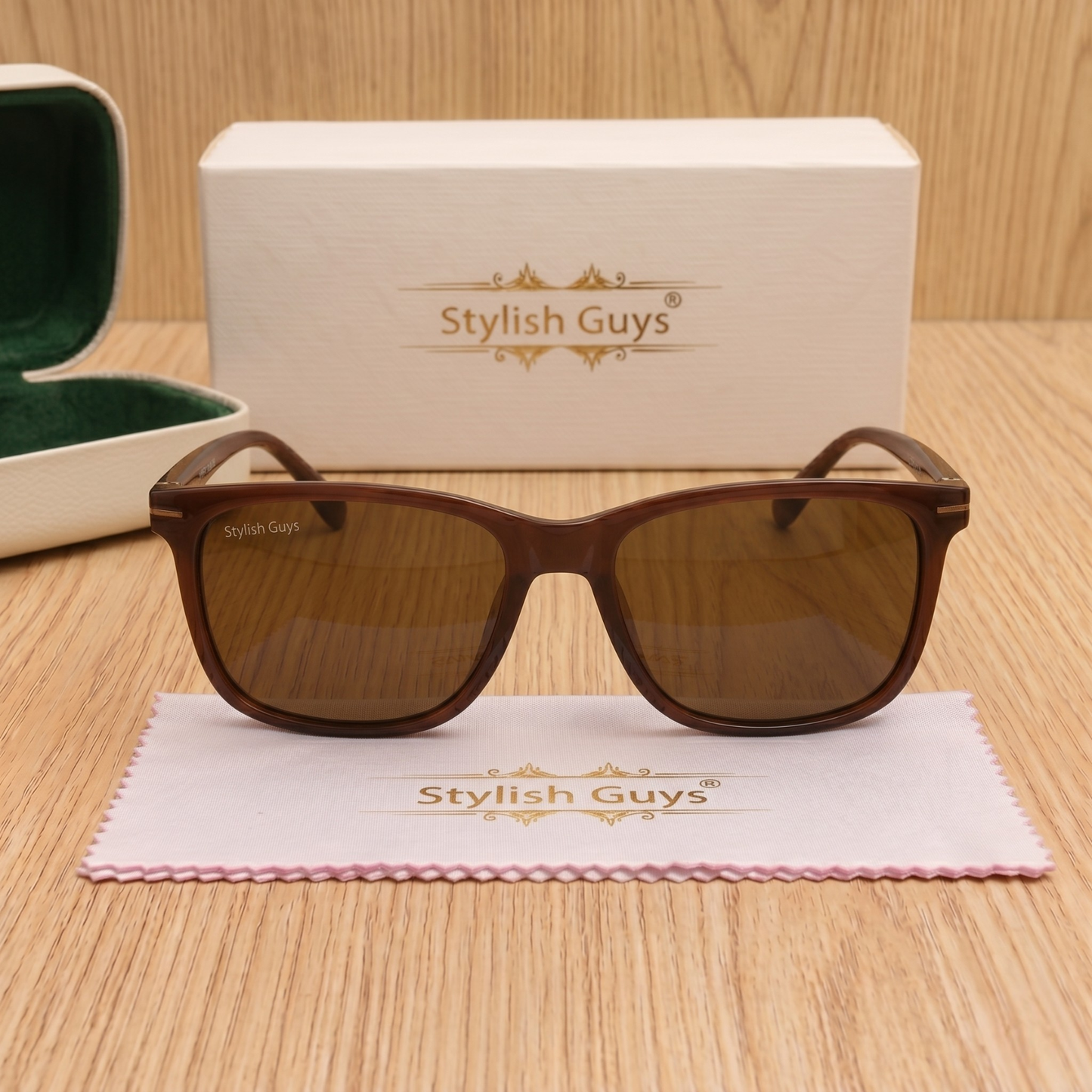 Sunglasses For Men With Brown Glass & Brown Frame 4708 Square Sunglass By Sunglasses Deal