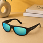 Sunglasses For Men With Aqua Blue Mercury Glass & Black Frame 2053 Sport Sunglass By Sunglasses Deal