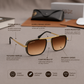 Sunglasses For Men With Brown Shade Glass & Golden Frame 4413 Square Sunglass By Sunglasses Deal