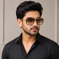 Sunglasses For Men With Brown Shade Glass & Golden Frame 4413 Square Sunglass By Sunglasses Deal