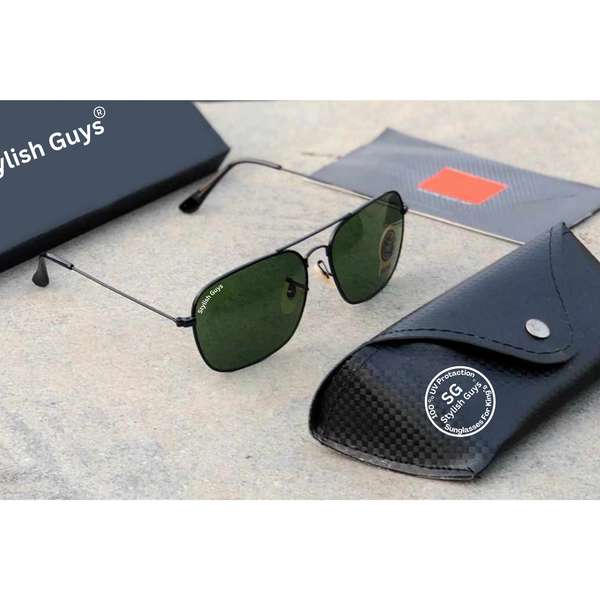 Top Trendy Hot New Stylish Attractive Green & Black 3136 Evergreen UV Protected Sunglasses For King's Men & Women