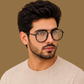 Sunglasses For Men With Clear Glass & Black Frame 4612 Panto Round Sunglass By Sunglasses Deal