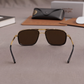 Sunglasses For Men With Brown Glass & Golden Frame 4413 Square Sunglass By Sunglasses Deal