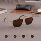 Sunglasses For Men With Brown Glass & Golden Frame 4413 Square Sunglass By Sunglasses Deal