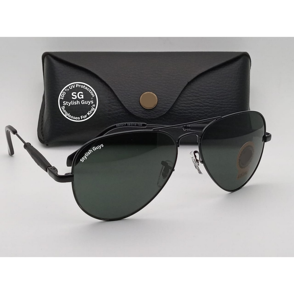 Top Trendy Hot New Stylish Attractive Black & Black 3517 Evergreen UV Protected Sunglasses For King's Men & Women