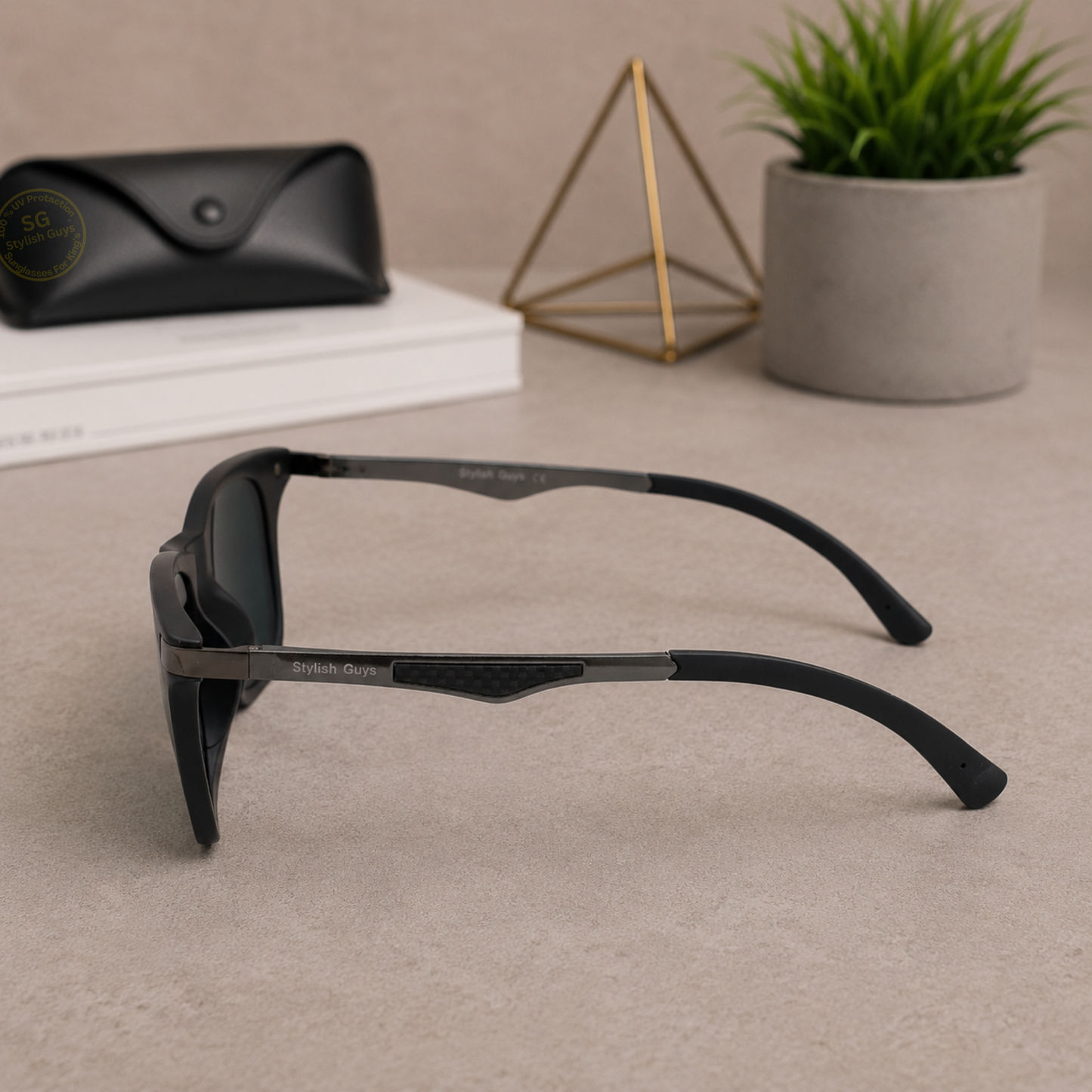 Sunglasses For Men With Black Glass & Black Frame 4287 Square Sunglass By Sunglasses Deal