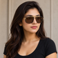 Sunglasses For Men With Brown Glass & Golden Frame 4413 Square Sunglass By Sunglasses Deal