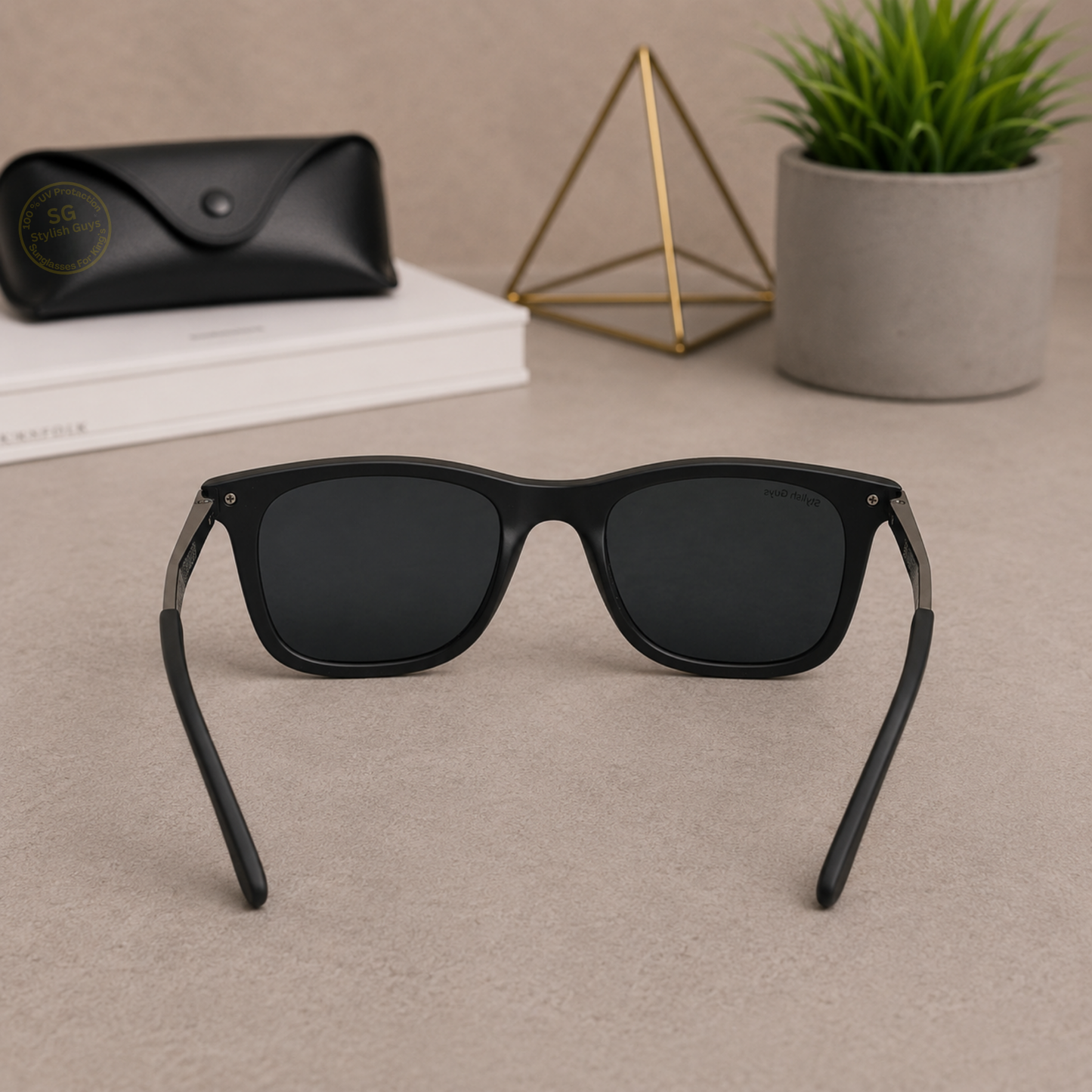 Sunglasses For Men With Black Glass & Black Frame 4287 Square Sunglass By Sunglasses Deal