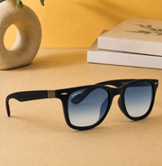 Sunglasses For Men With Blue Shade Glass & Black Frame 4195 Square Sunglass By Sunglasses Deal