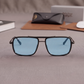Sunglasses For Men With Candy Blue Glass & Black Frame 4413 Square Sunglass By Sunglasses Deal