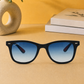 Sunglasses For Men With Blue Shade Glass & Black Frame 4195 Square Sunglass By Sunglasses Deal