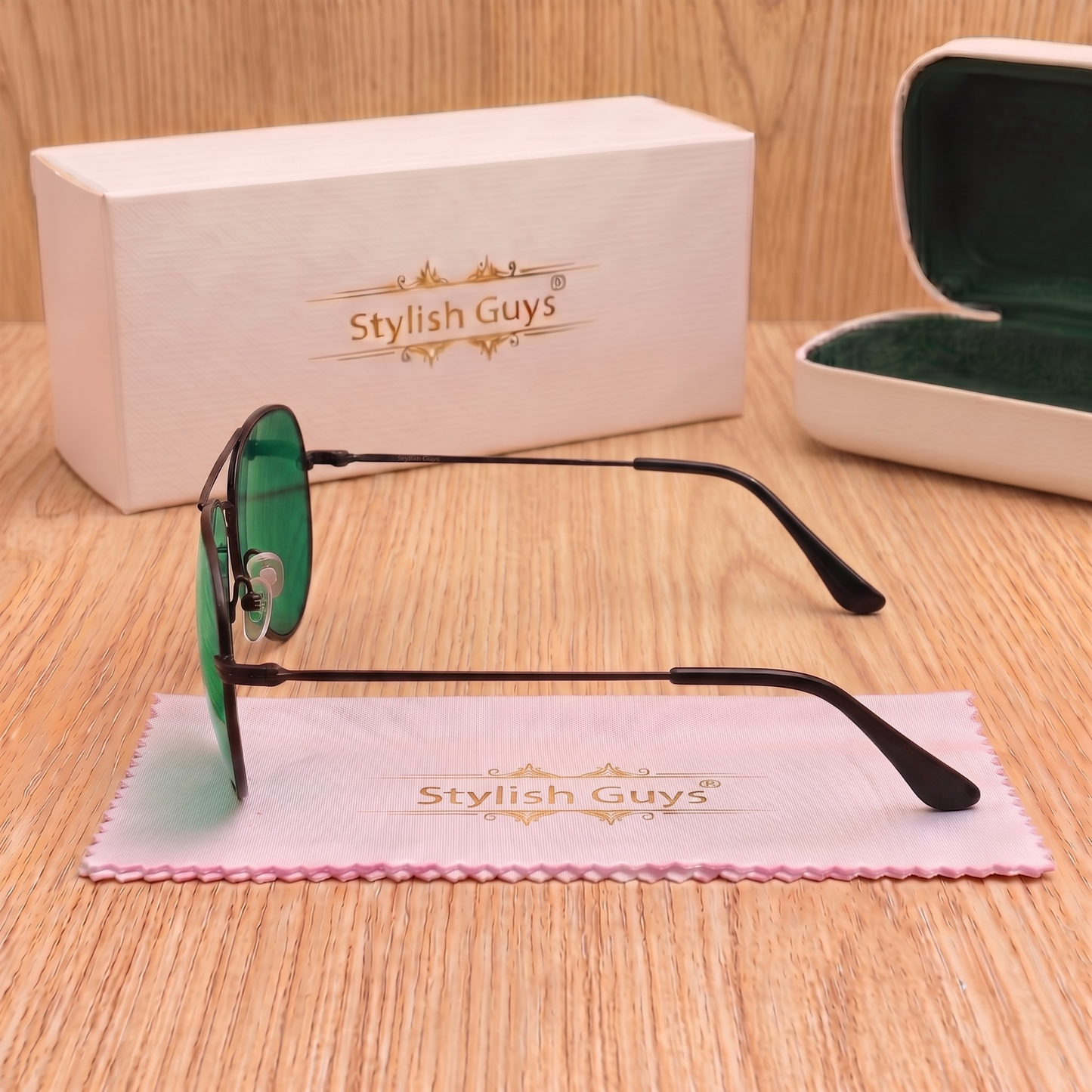 Sunglasses For Men With Green Glass & Black Frame 3026 Aviator Sunglass By Sunglasses Deal