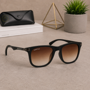 Sunglasses For Men With Brown Shade Glass & Black Frame 4287 Square Sunglass By Sunglasses Deal