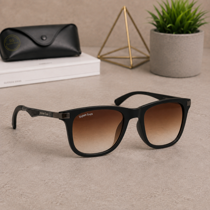 Sunglasses For Men With Brown Shade Glass & Black Frame 4287 Square Sunglass By Sunglasses Deal
