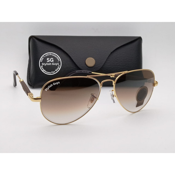 Top Trendy Hot New Stylish Attractive Brown Shade & Golden 3517 Evergreen UV Protected Sunglasses For King's Men & Women