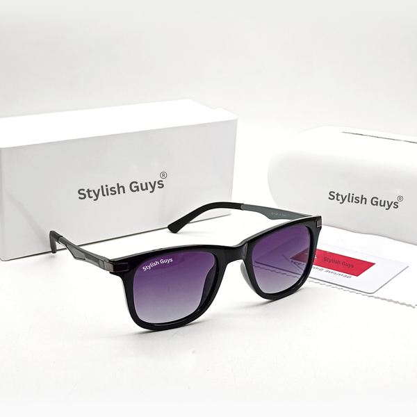 New Fancy Square Trending Latest Fixed Nosed Blue Shade Mirror & Black Frame With Metal Frame Hot Favorite Sunglass For Men, Women & Unisex. ( SG - 4287 )