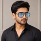 Sunglasses For Men With Candy Blue Glass & Black Frame 4413 Square Sunglass By Sunglasses Deal