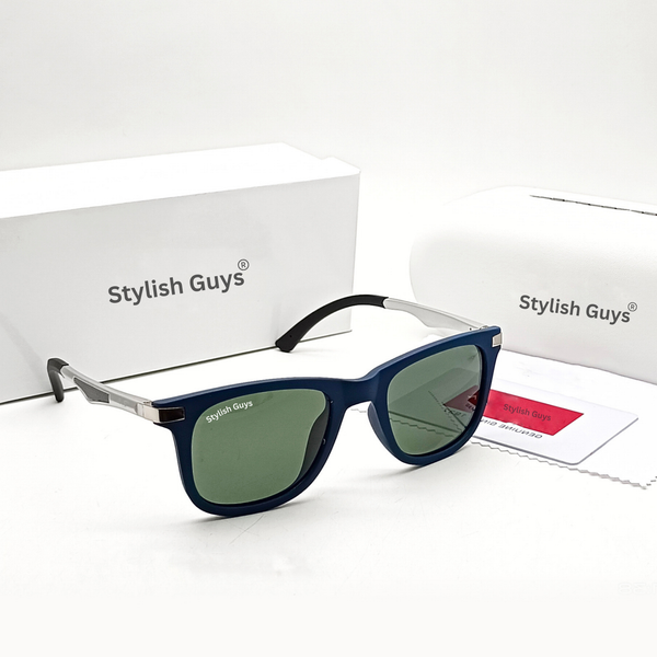 New Fancy Square Trending Latest Fixed Nosed Green Mirror & Black Frame With Metal Frame Hot Favorite Sunglass For Men, Women & Unisex. ( SG - 4287 )