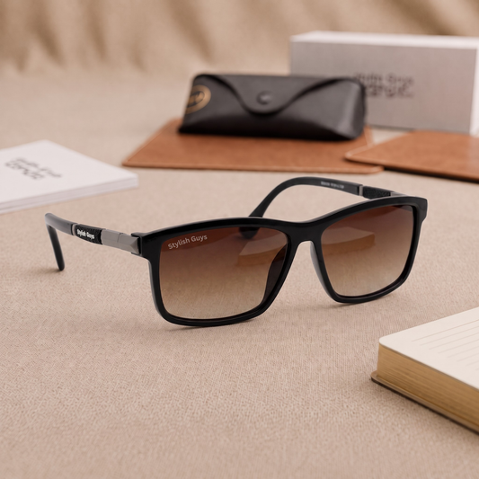 Sunglasses For Men With Brown Shade Glass & Black Frame 4228 Square Sunglass By Sunglasses Deal