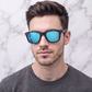 Sunglasses For Men With Aqua Blue Mercury Glass & Black Frame 2140 Wayfarer Sunglass By Sunglasses Deal