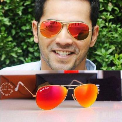 Sunglasses For Men With Orange Mercury Glass & Golden Frame 3026 Aviator Sunglass By Sunglasses Deal