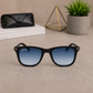 Sunglasses For Men With Blue Shade Glass & Black Frame 4287 Square Sunglass By Sunglasses Deal