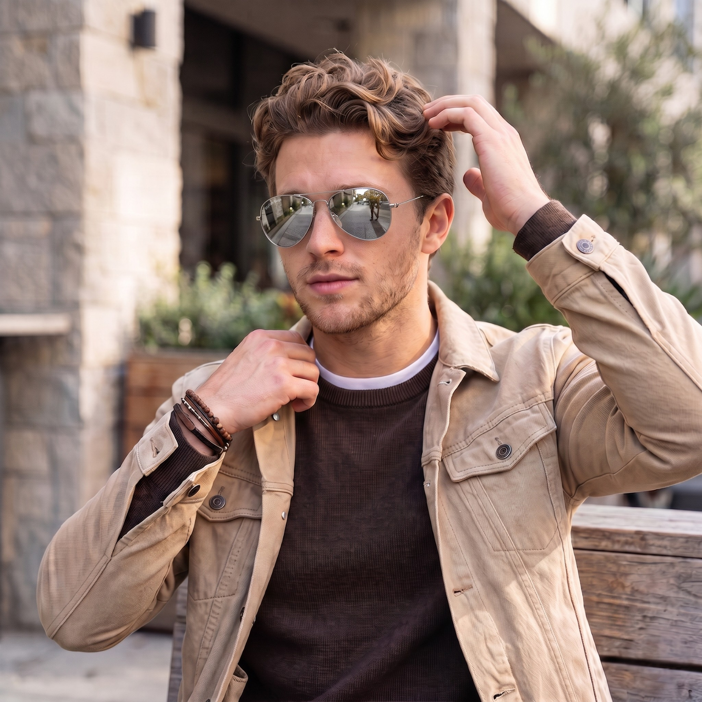 Sunglasses For Men With Silver Mercury Glass & Silver Frame 3026 Aviator Sunglass By Sunglasses Deal